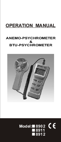 Thumbnail of document Manual - 8912 Thermo-Anemometer